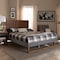 Baxton Studio Gabriela Grey Upholstered and Ash Walnut Wood Full Size Platform Bed 164-9413-9425 - alternate 4